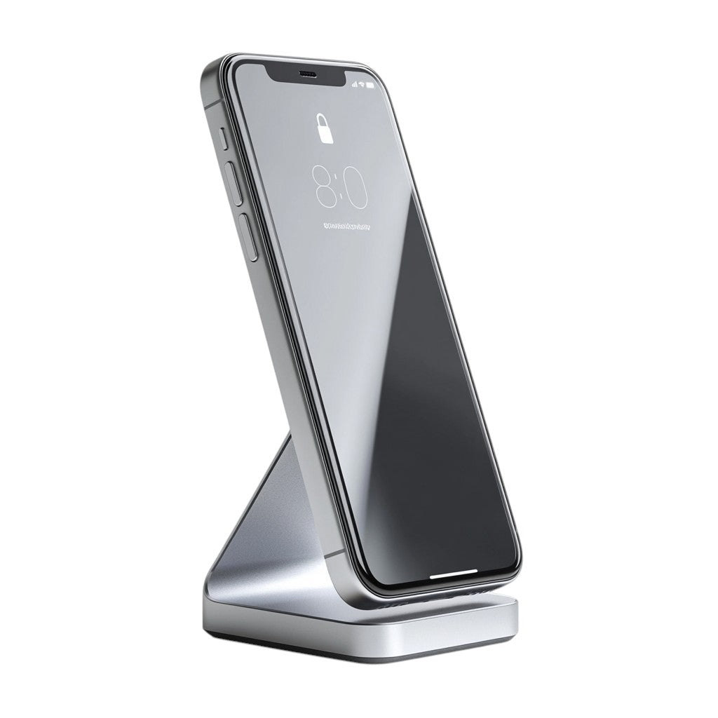 Blnzk Magnetic Wireless Charging Stand - 2-in-1 Desktop Phone Holder & Fast Charger - Compatible with iPhone MagSafe - Sleek Industrial Design