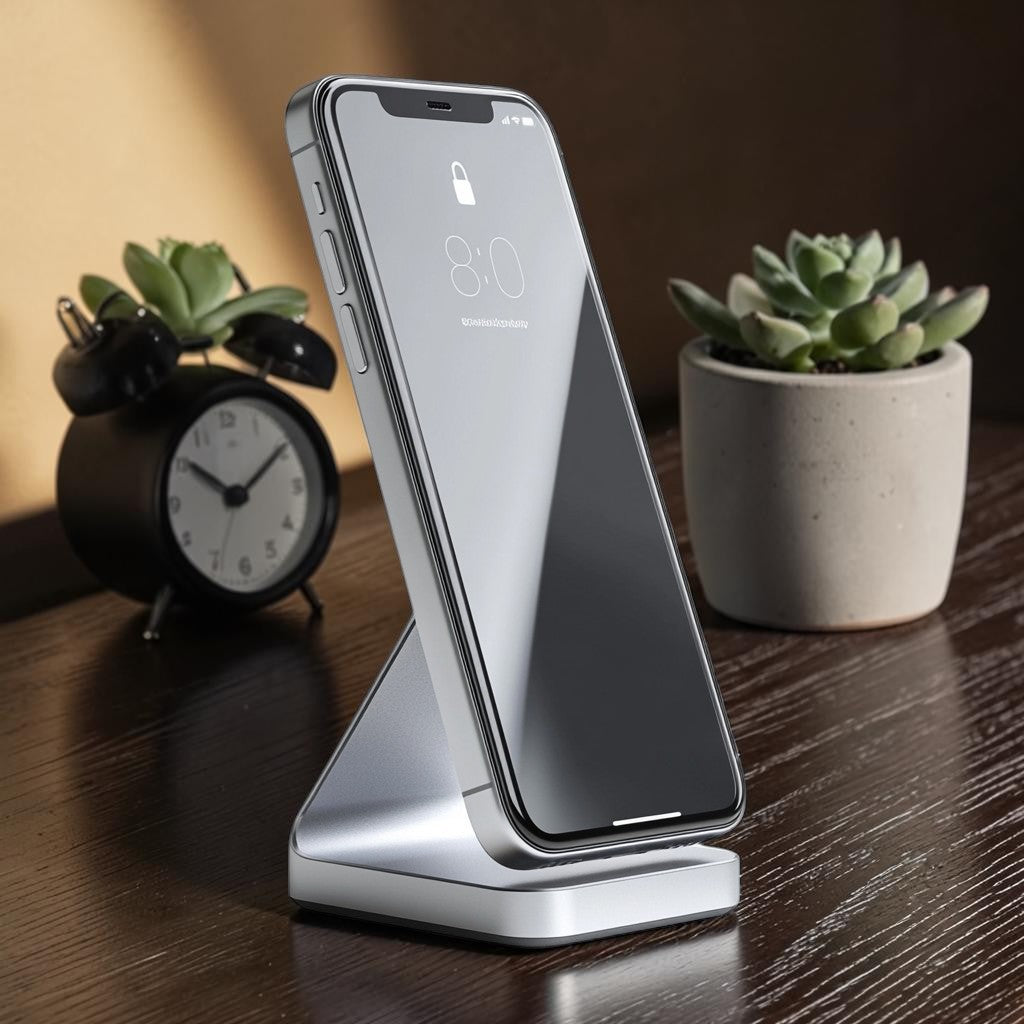 Blnzk Magnetic Wireless Charging Stand - 2-in-1 Desktop Phone Holder & Fast Charger - Compatible with iPhone MagSafe - Sleek Industrial Design