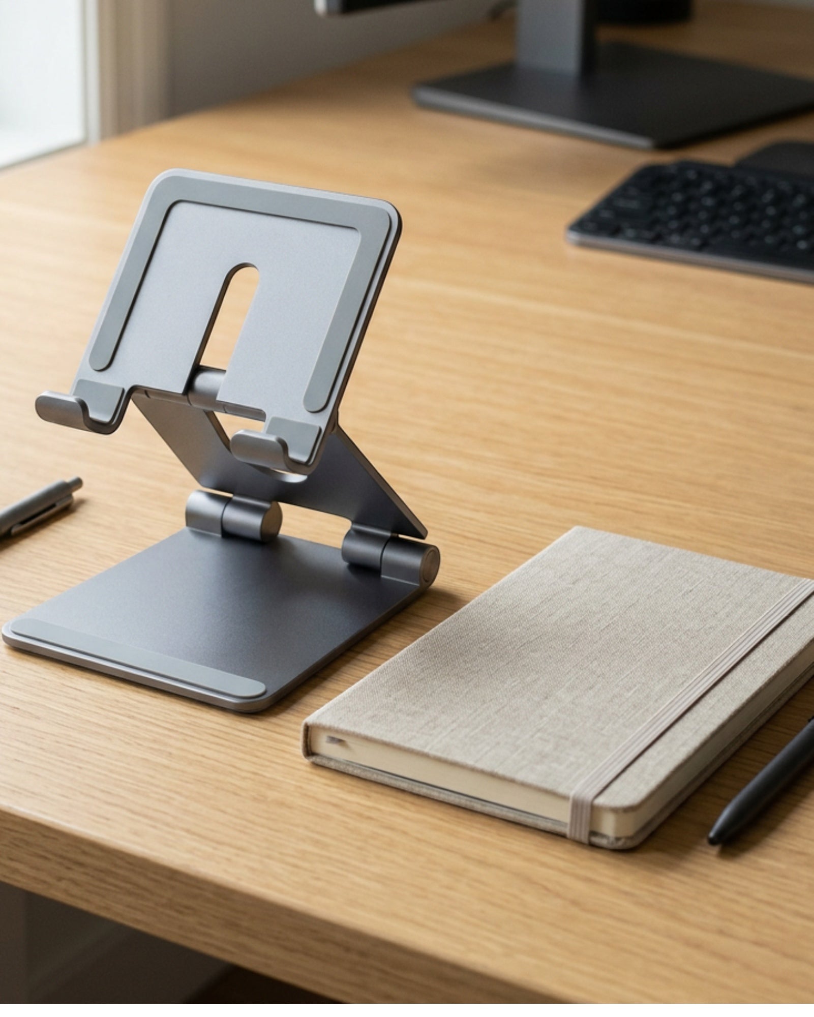 Blnzk Folding Aluminum Phone Stand Space Gray - Lifestyle view