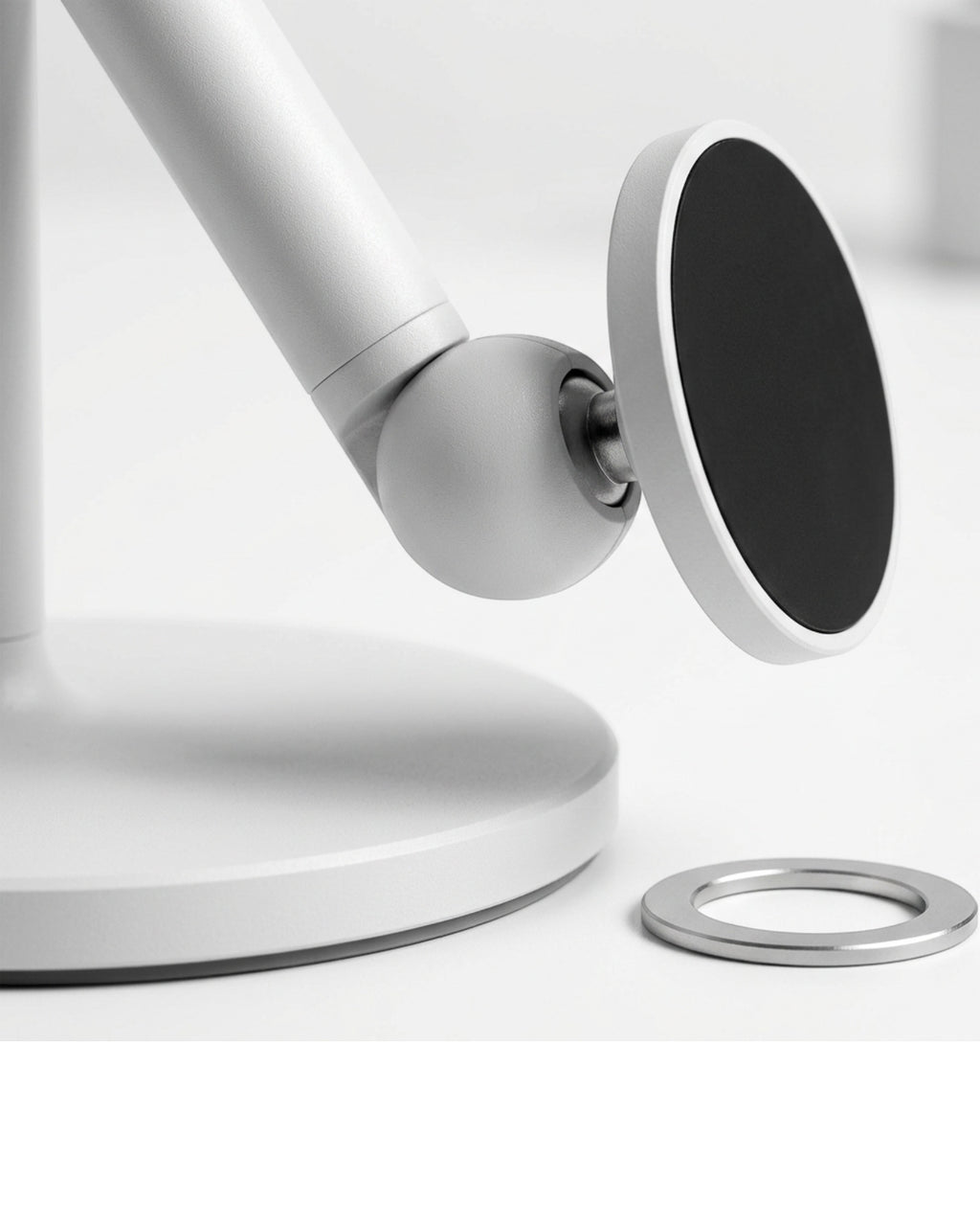 Blnzk Magnetic Rotating Phone Stand Matte White - Detail view